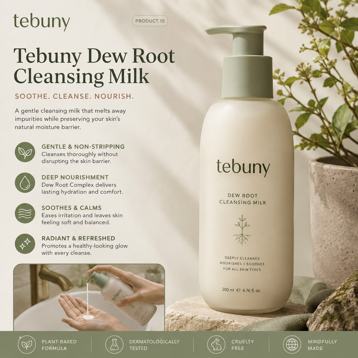 tebuny™ Dew Root Gentle Cleansing Milk