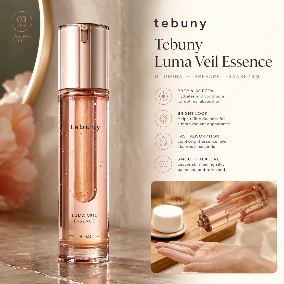 tebuny™ Luma Veil Silky Facial Essence