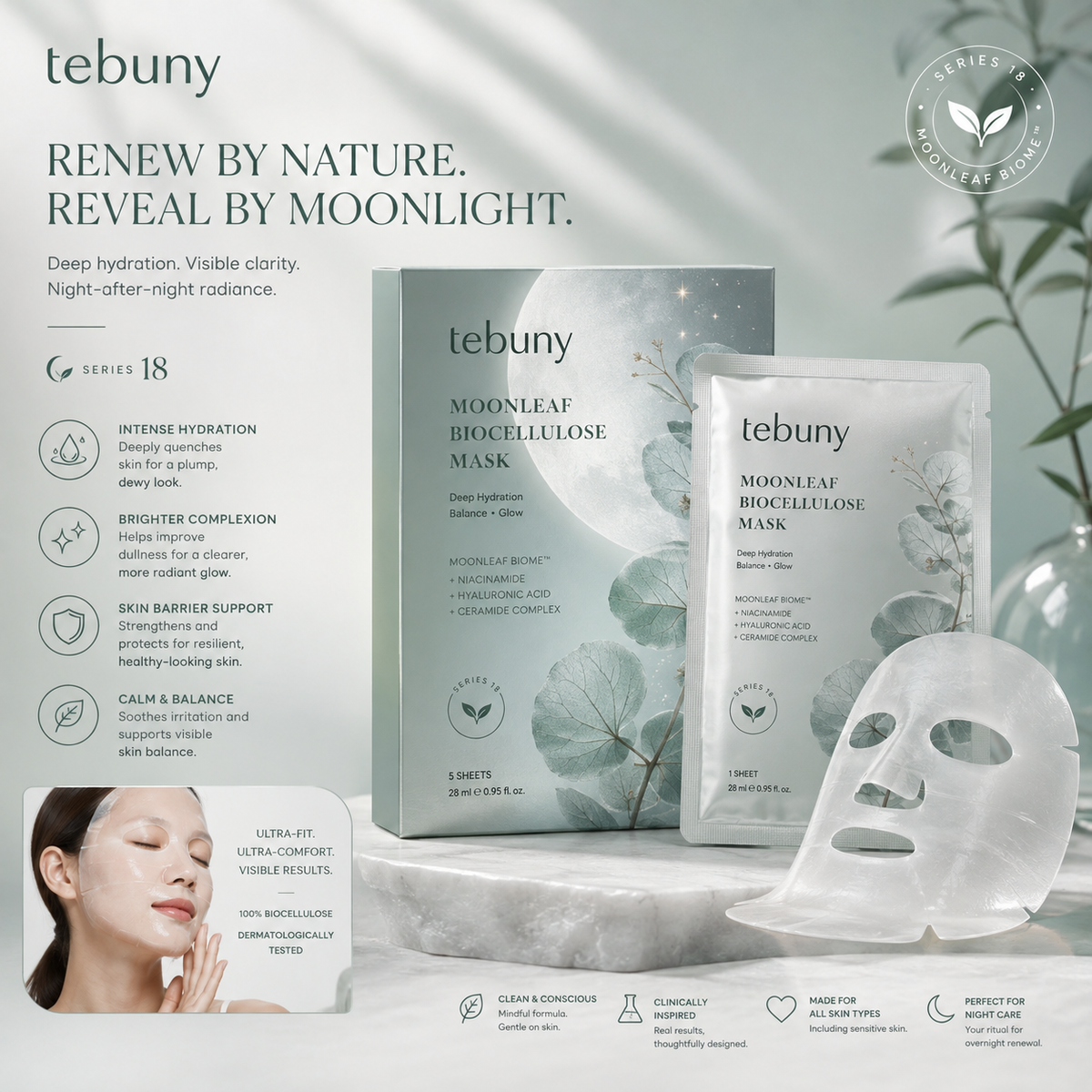 tebuny™ Moonlight Renewal Sheet Mask Set